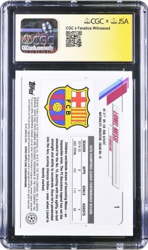 Lionel Messi FC Barcelona Signed 2020-21 Topps Chrome Champions #1