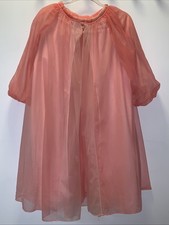 Vintage Chevette 1960's Short Pink Ombr  Overlay Robe  Gown Med