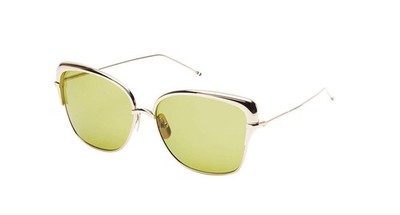 Authentic THOM BROWNE TB-201-A-GLD Shiny Gold w/Yellow Lens Sunglasses