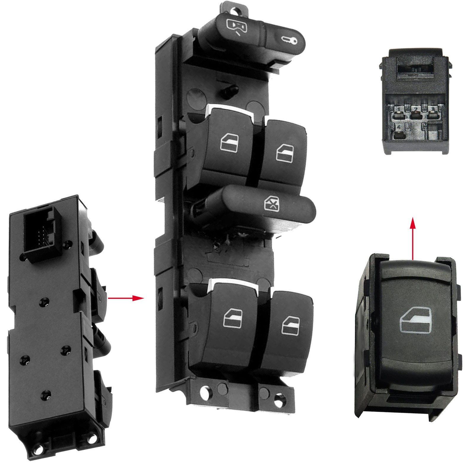 Interrupteur lève-vitre Seat Leon commande double avant fluide 3B0959855