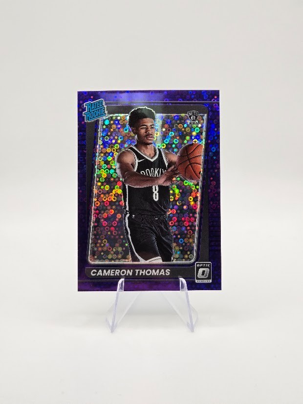 Cameron Thomas 2021-22 Panini Donruss Optic RC Purple Fast Break SP /95 #153