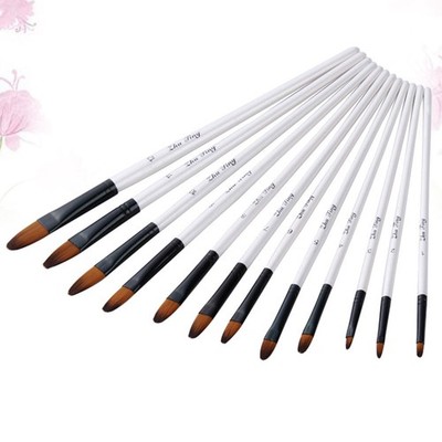  12pcs eines festgelegten hölzernen Pinsel Pinsel tragbare Kunstmalerei Stift