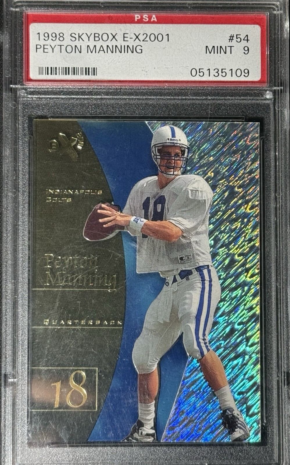 PSA 9 1998 SKYBOX E-X2001 #54 PEYTON MANNING RC INDIANAPOLIS COLTS HOF