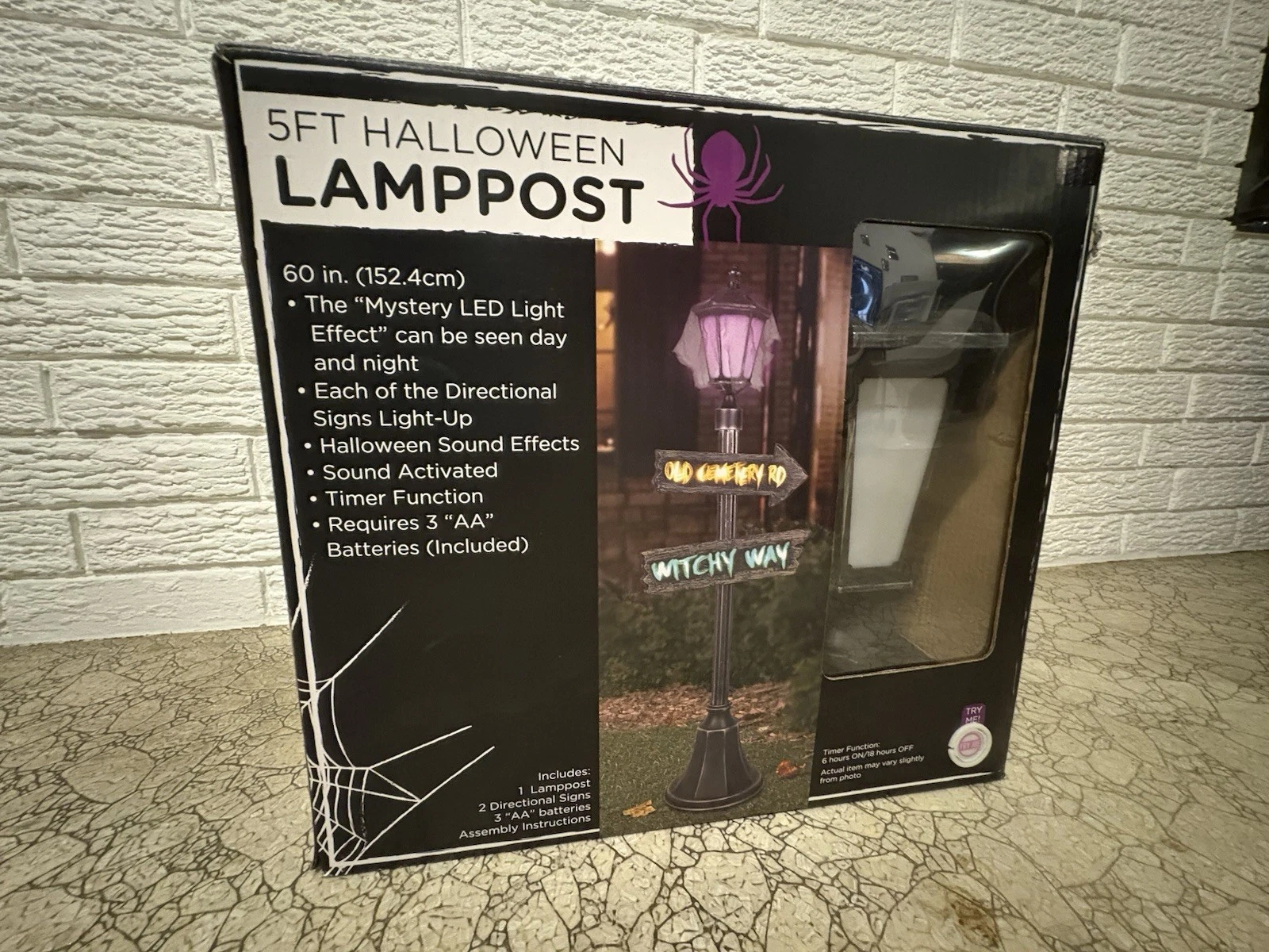 Spirit Halloween Animated 5 Ft Haunted Lamppost Lights Sounds