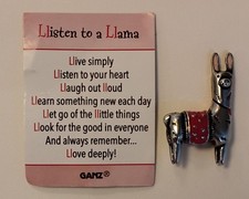 Ganz Listen To A Llama Pocket Token Charm Figure with Poem Card