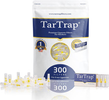 300-Pack Premium Cigarette Filters, Superior Tar Chemical Removal, Fits Reg...