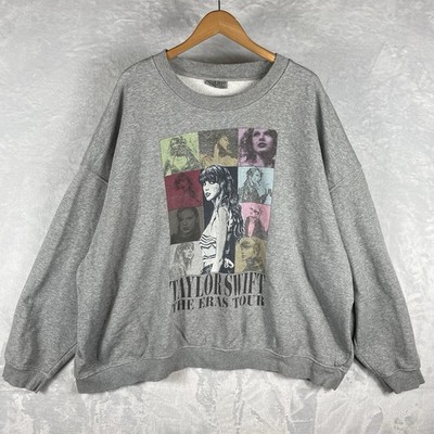 Taylor Swift Eras Tour Sweatshirt Women s 4X Gray Crewneck Graphic Concert