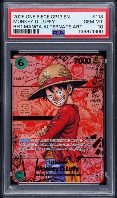 2025 ONE PIECE RED MANGA ALTERNATE ART OP13-118 MONKEY D. LUFFY