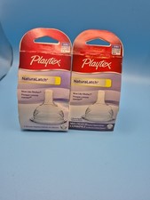 2 Pks -Playtex Baby Naturalatch Silicone Nipples 2 Like Mom BPA Free 3M Medium