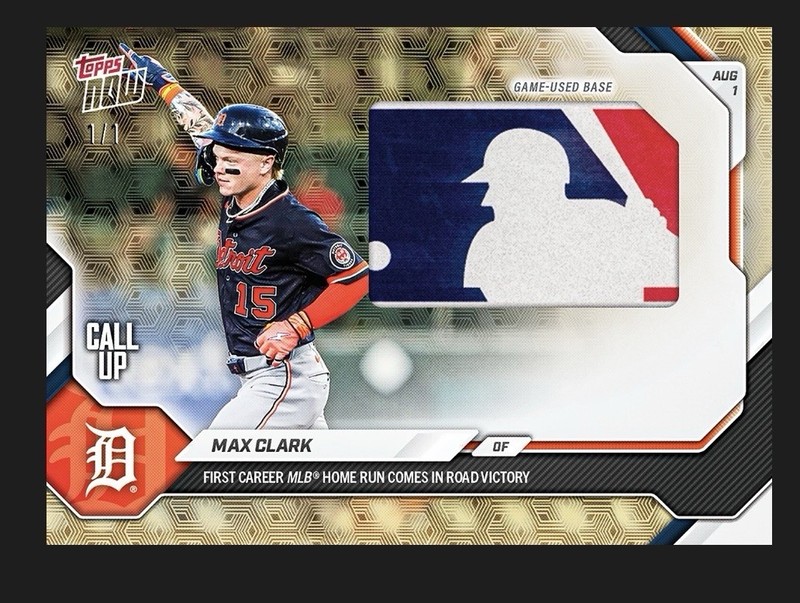 2026 TOPPSNOW MAX CLARK CallUp 1st Career HR CHANCE AT 1/1 LOGOMAN PATCH PRESALE