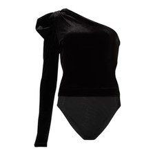 ALLSAINTS Daphne Velvet One Shoulder bodysuit black size 10 DEFECT