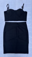 Haute Monde L Sexy Black Bustier Top Bodycon Skirt Set Date Little Black Dress