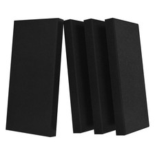 4 PCS Acoustic Panels with Hanging Bracket, 2 Thick Fiberglass Sound Proof P...