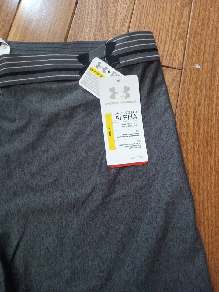 NEW UNDER ARMOUR [XL] Women ALPHA LONG COMPRESSION  Shorts-Grey 1256571 - Image 2 of 4