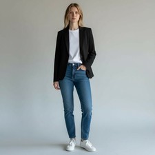 J Crew Blazer Super 120's Black Wool Two Button Career Jacket Size 4 Small S