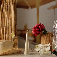 LED Kegelkerze Lea Deluxe Homeart Lack Kegelform 3D Flamme flackernd 20cm creme
