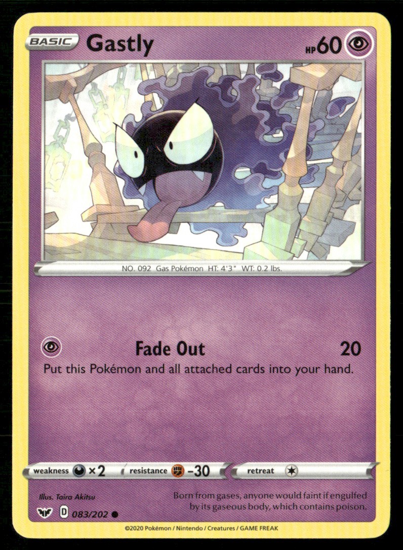 2020 Sword & Shield Gastly Basic/Common #83