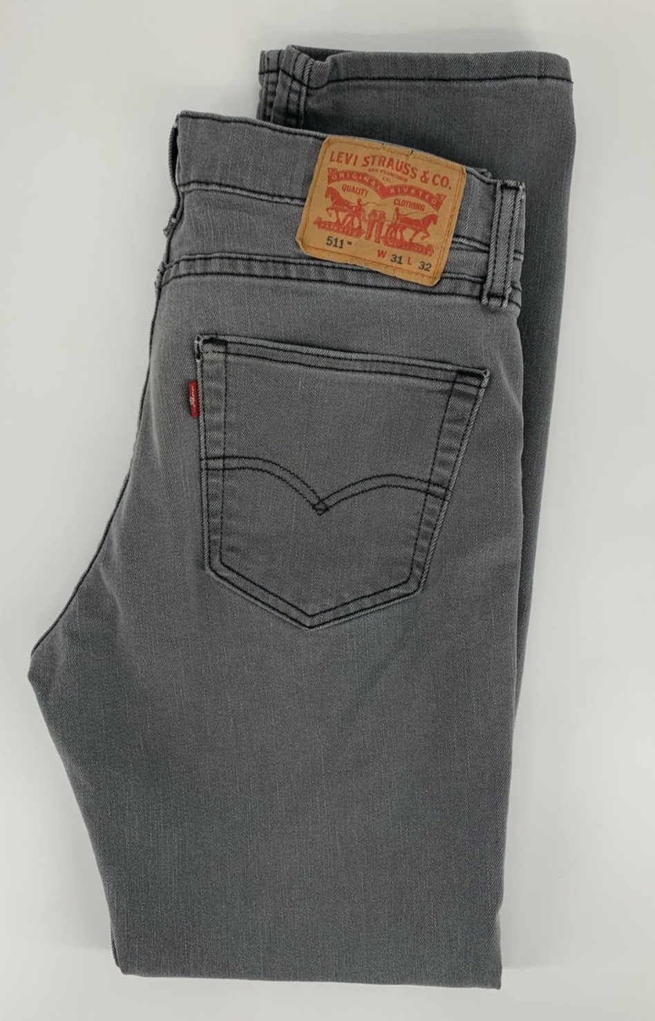 Mens 31x32 Gray Fade Slim Fit American Denim Pants