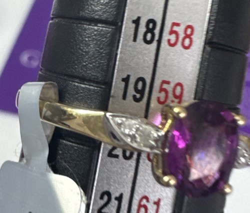 NUEVO Anillo Gemporia Oro Amarillo 9ct 1.18ct Comeria Granate y Diamantes Talla S - Imagen 23 de 24