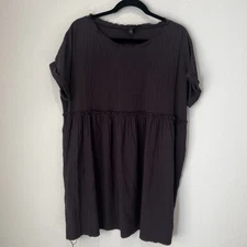 Grade & Gather Womens Mini Dress Sz S Gray Lagenlook Boho Minimalist Casual