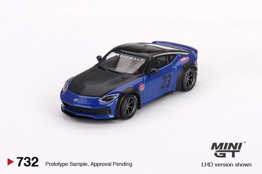 Nissan Z LB Nation Works Serian Blue RHD 1:64 Scale Mini GT 00732R