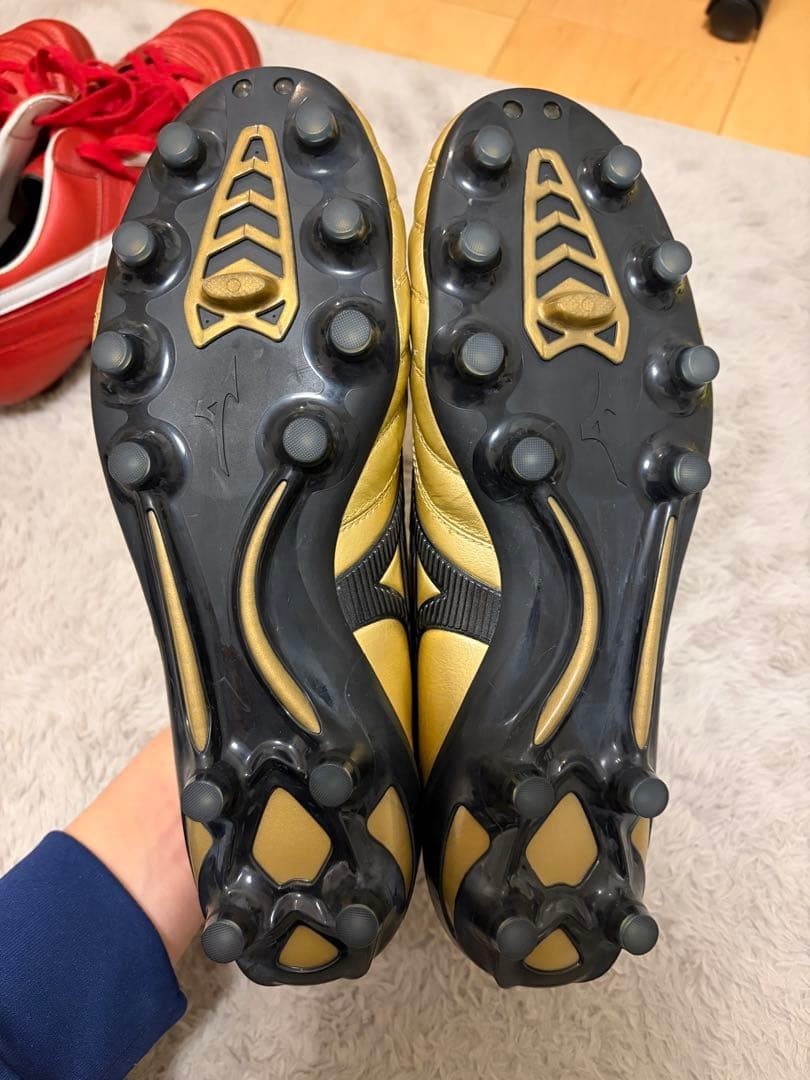 新品未使用 きまぐれゴールド 2本 Mizuno Morelia NEO 2 US 9.5 UK 8.5 P1GA185050 Soccer Football