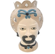 Lampada testa moro uomo in cercamica, come nuova.