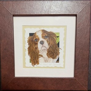 Artist’s Proof “All Ears” Cavalier King Charles Spaniel Signed COA Framed