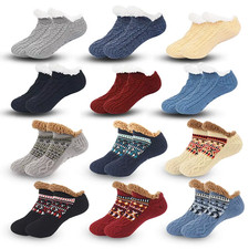 Chaussons chaussette homme femme froid hiver chauds coton antidérapants confort