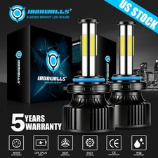 6side 9006 HB4 LED Headlight Bulbs Conversion Kit High Low Beam 6000K White HID