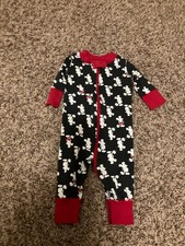 Hanna Andersson X Disney Mickey Mouse Sleeper Style Pajamas 50 CM 0-3 Months Zip