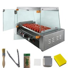 Hot Dog Roller Grill 24 Hot Dog Capacity W/ 7 Rollers 1050W Stainless Steel Hot