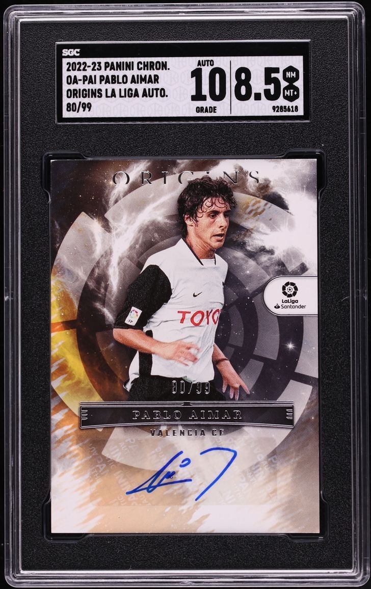 Pablo Aimar 2022 Panini Chronicles Origins La Liga  AUTO /99 #OA-PAI SGC 8.5
