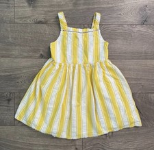 Tahari Yellow  White Striped Open Back 5T Toddler Dress