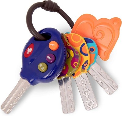 B. toys - LucKeys - Blau - Spielzeug-Autoschlüssel - Schlüsselanhänger mit Li