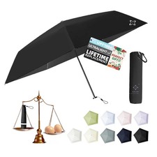 Mini Compact Travel Umbrella, 3.7Oz Ultralight Carbon Fiber UPF 50 UV Protec...