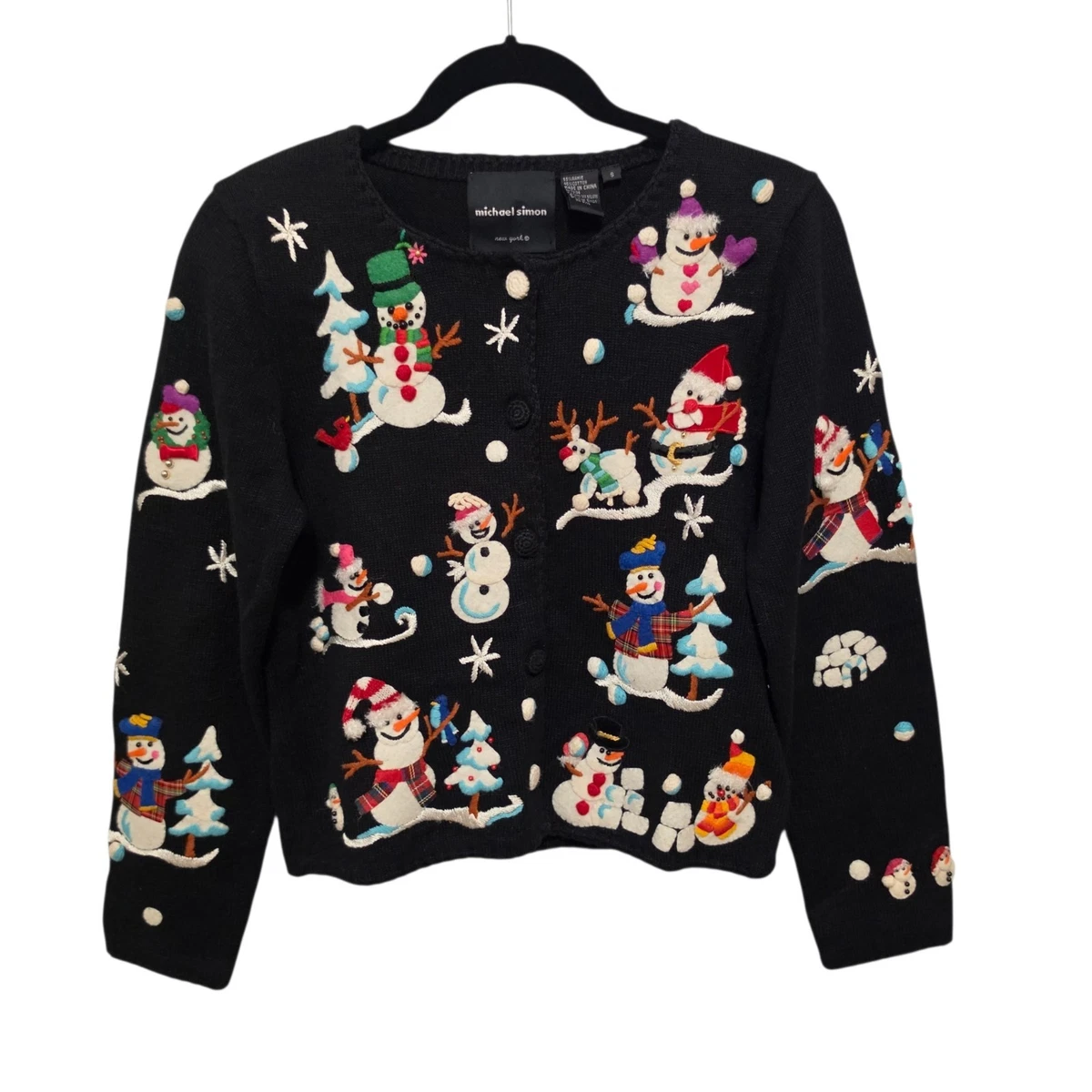 【 Sサイズ】MICHAEL SIMON ディズニー　カーディガン　古着 Michael Simon Christmas Regular Size Sweaters for Women for sale