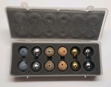 NEW Eisco Labs Drilled Ball Set of 12 in Plastic Case