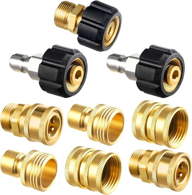 #ad Pressure Washer Quick Connect Adapter Kit 9pcs M22 14mm 3 8quot; 3 4quot; $59.99