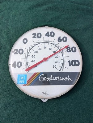 Vintage GM Goodwrench Service Plus 18'' Plastic Face Thermometer Made By Taylor
