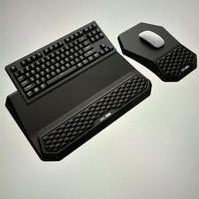 3-in-1 Ergonomic Keyboard Stand with Wrist Rest  Mouse Pad 17  x 11  Black
