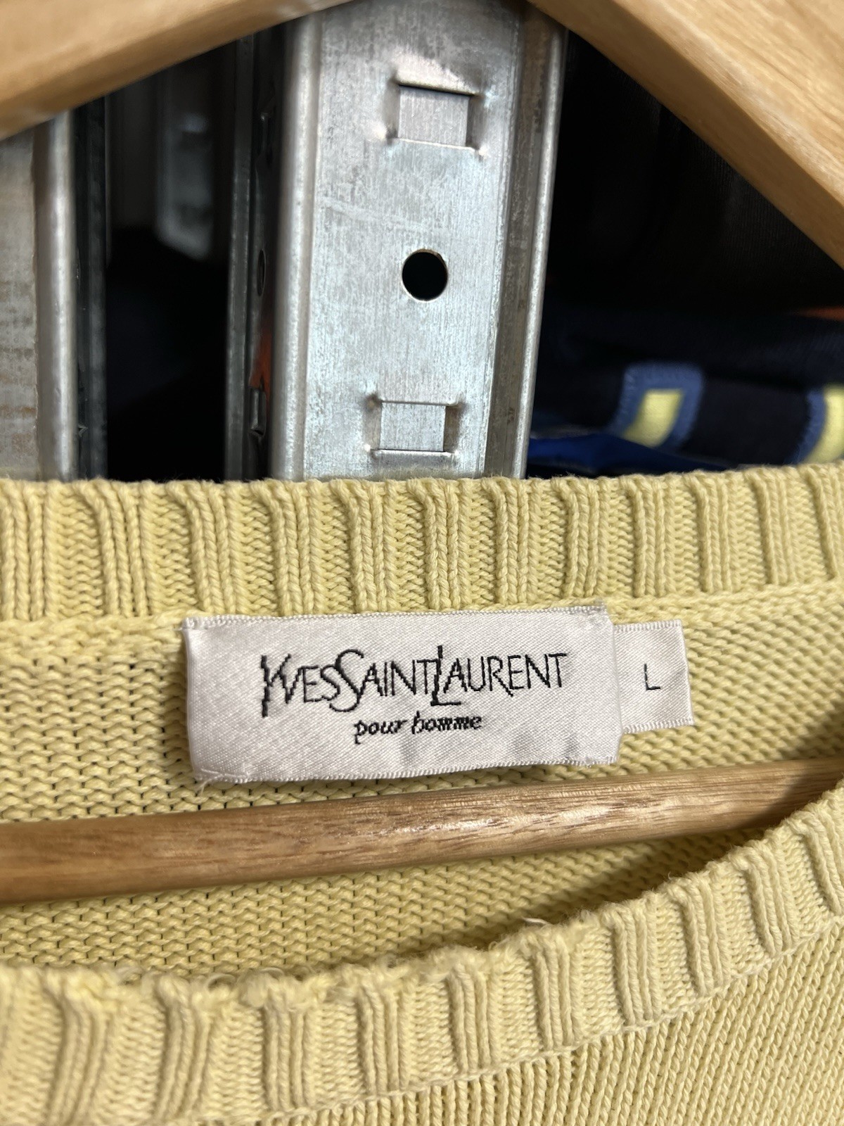 Yves Saint Laurent Maglione Pullover Maglione Cotone Maglia Girocollo Uomo Tg L YSL