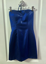 Sherri Hill Dark Blue Dress Size 4 Women's Strapless, ties in back