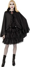 Black Cape Gothic Victorian Vampire Fancy Dress Up Halloween Costume Accessory