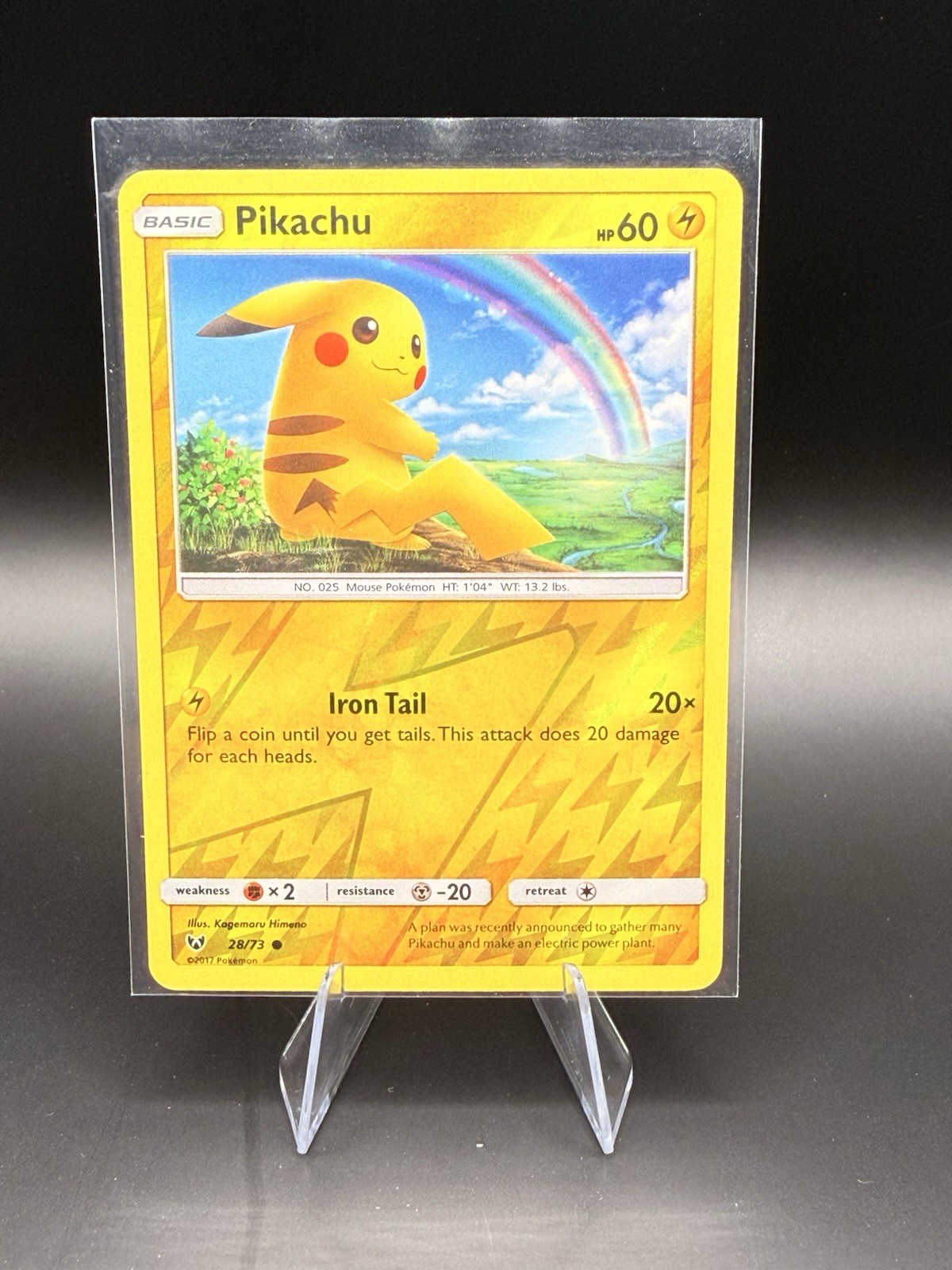 Pokemon Pikachu 28/73 Shining Legends Reverse Holo Common NM