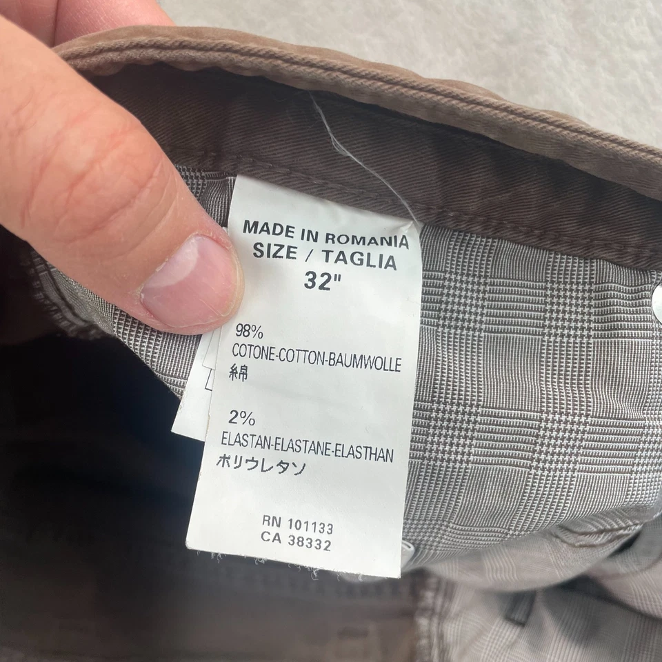 Pantalones Ermenegildo Zegna Hombre 32x33 Marrón Mármol Sarga Chino Diseñador 5 Bolsillos Foto 2 de 4