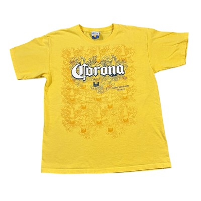 Y2K Corona Extra Corona Style T Shirt Size Large Double Sided Yellow