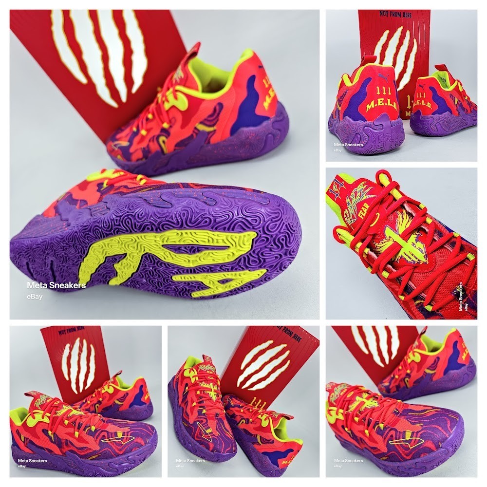 Puma MB.03 Lo US 13 Men's Purple/Red/Yellow Basketball Lava LaMelo
