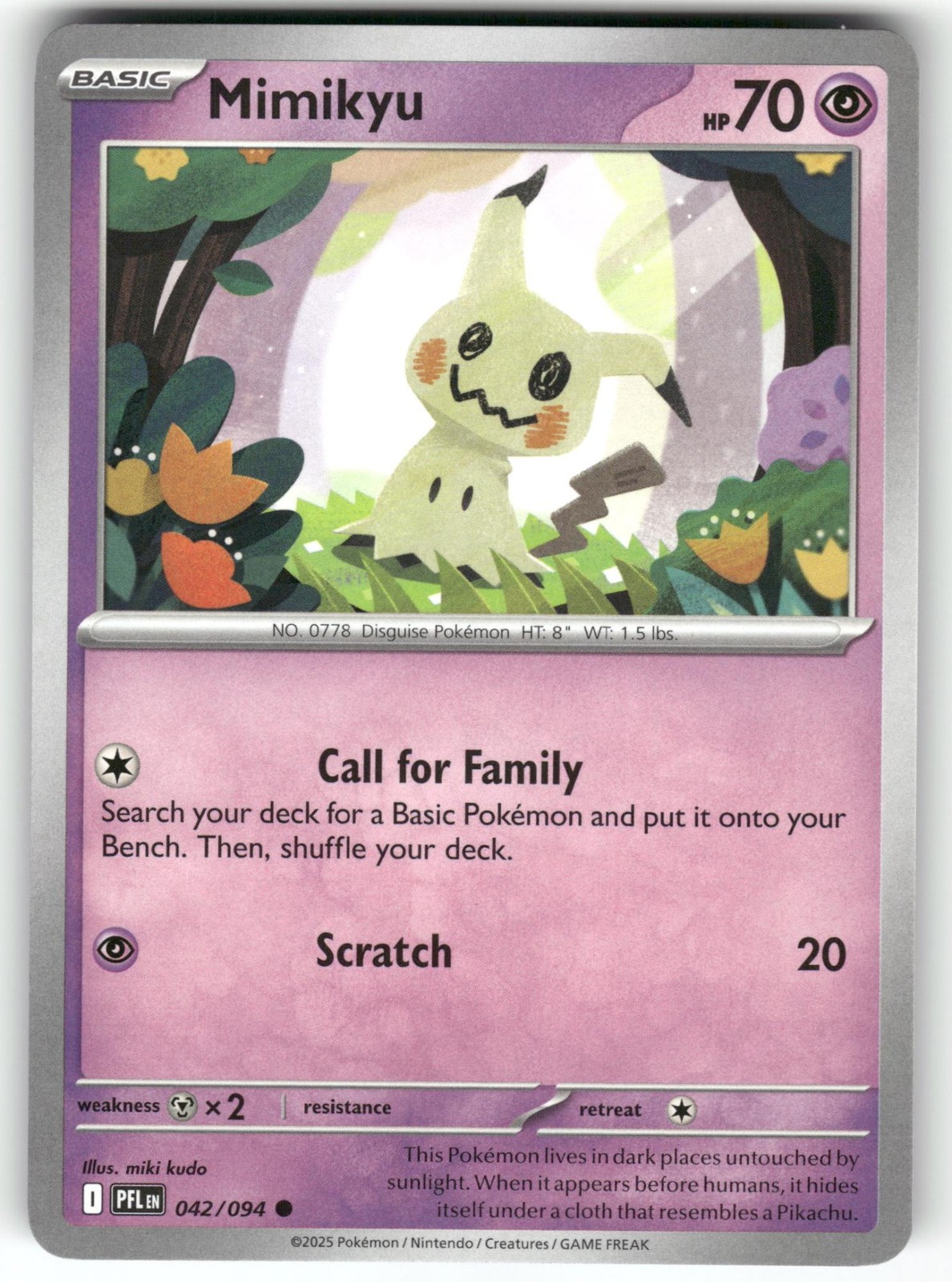 POKEMON MIMIKYU 042/094 COMMON PHANTASMAL FLAMES NM