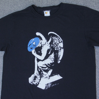 Jack White Band T Shirt L BLUE HAT ANGEL Merch Indie Blues Rock Concert Tour Tee